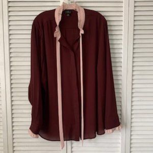 Ruffled Tie-Neck Blouse